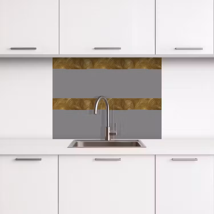 Crédence cuisine - Organic - Lines - Gold — 3