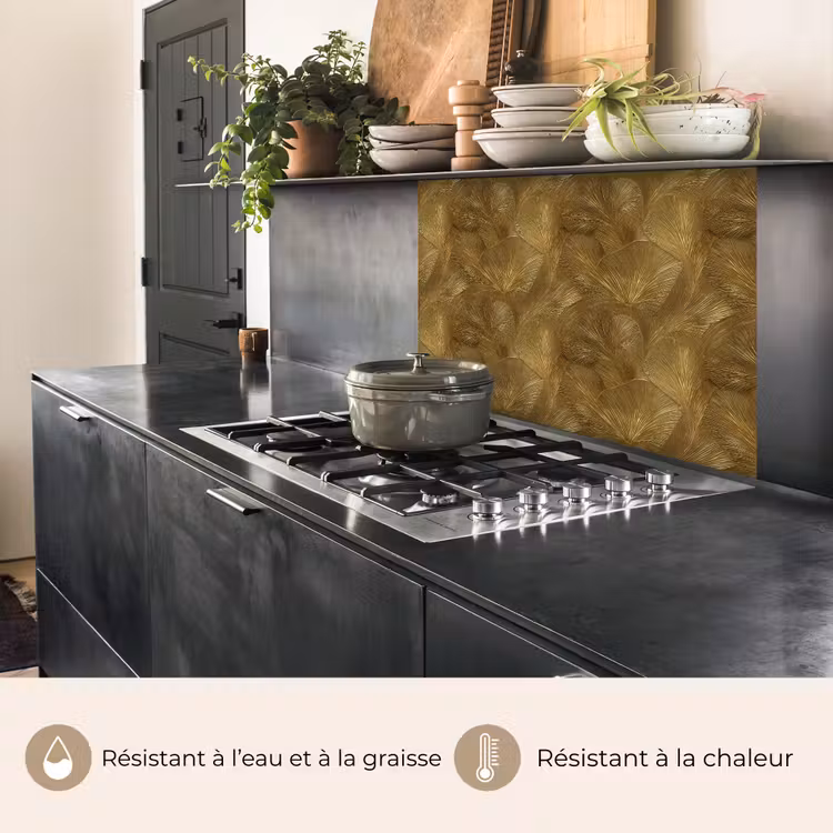 Crédence cuisine - Organic - Lines - Gold — 4