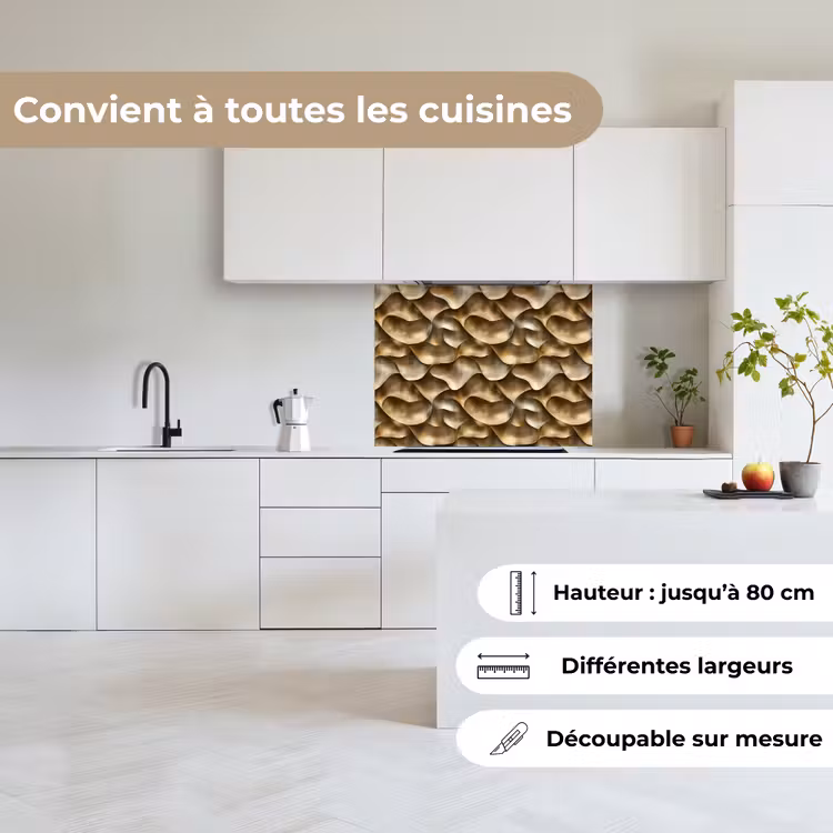 Crédence cuisine - Abstrait - Antique - Or — 6
