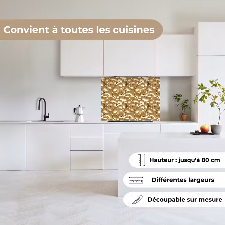 Crédence cuisine - Abstrait - Moderne - Or — 6