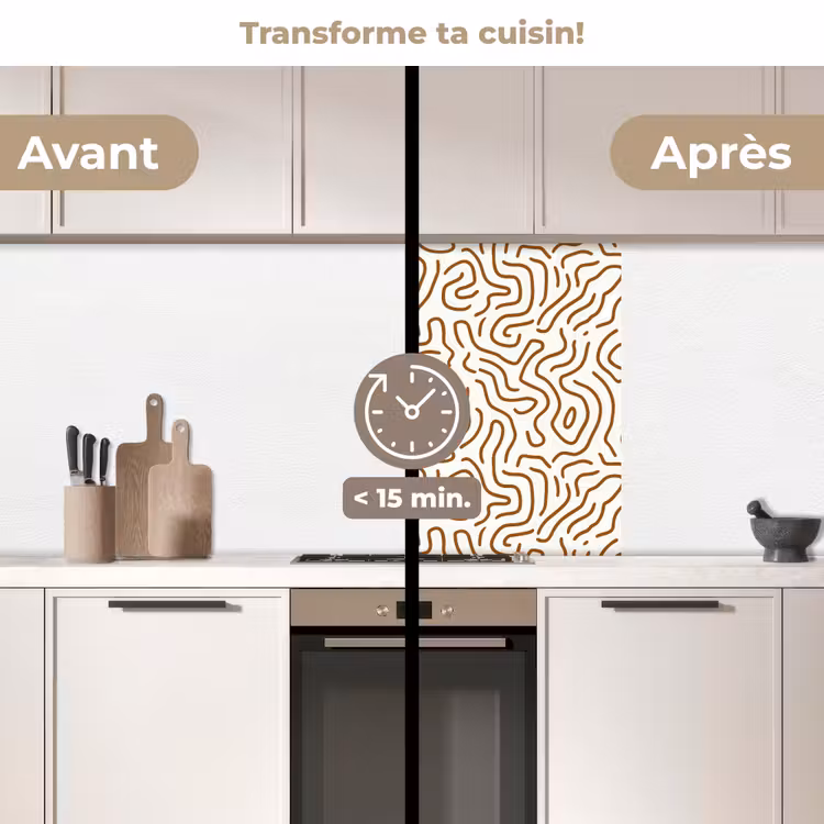Crédence cuisine - Minimaliste - Motif - Terracotta — 2