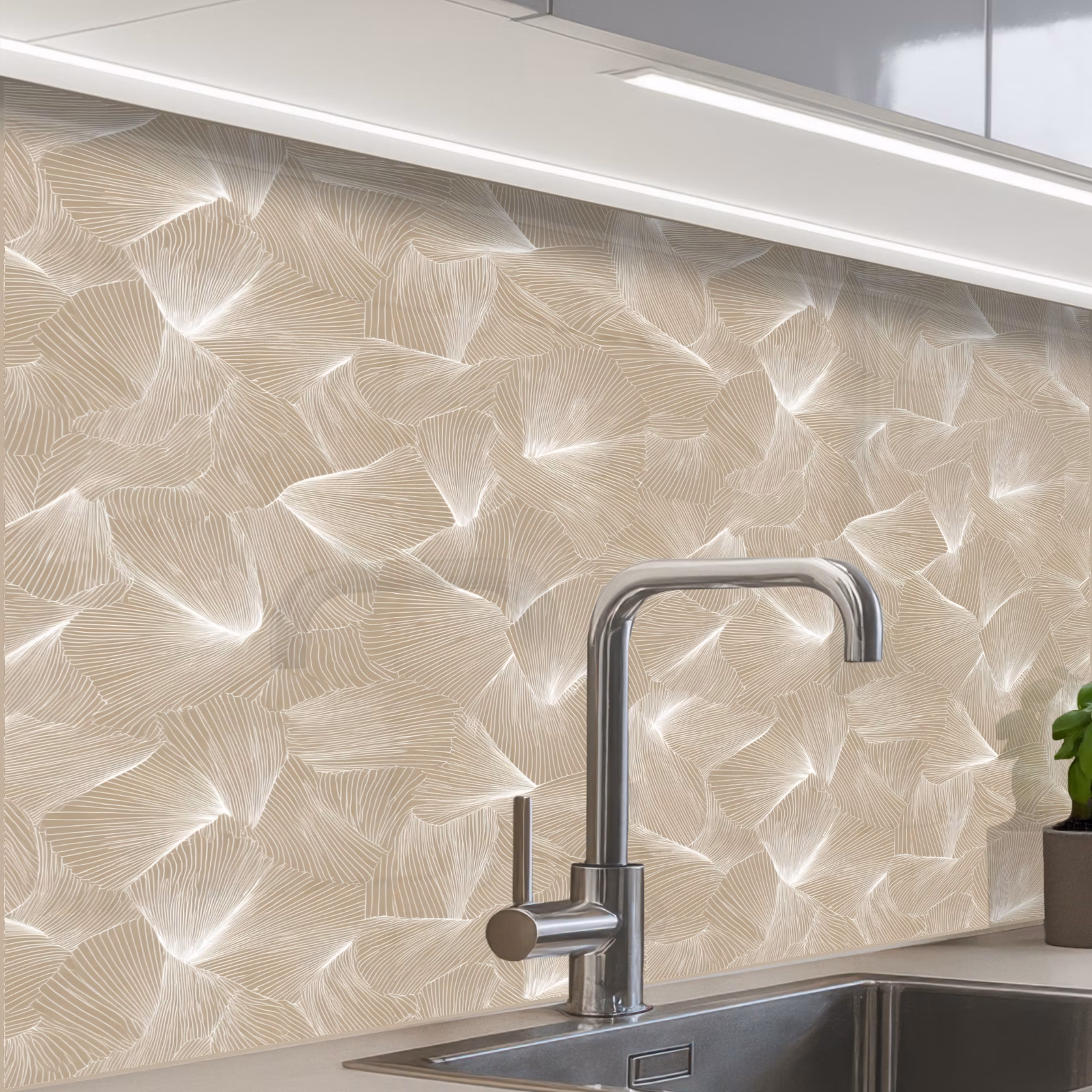 Crédence cuisine - Organic - Texture - Beige — 1