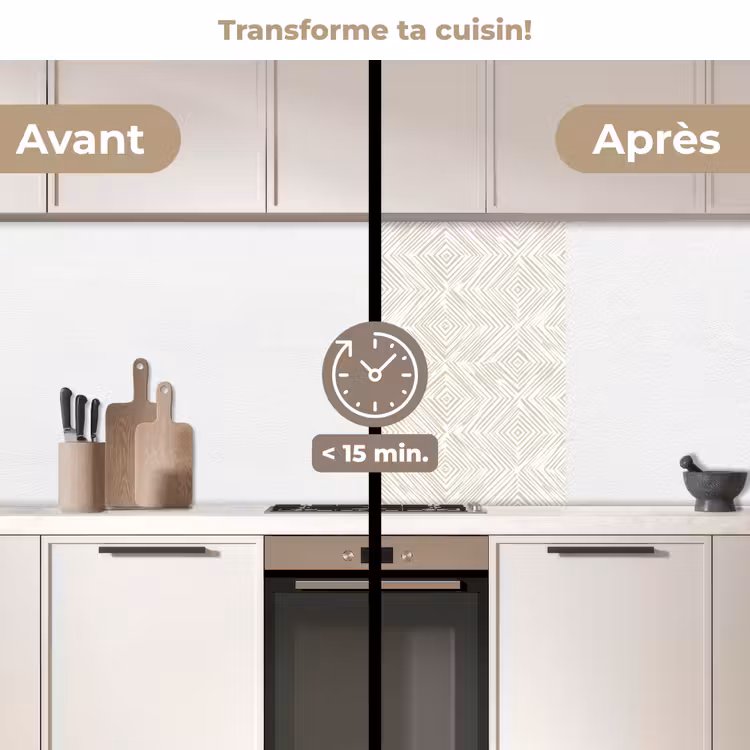 Crédence cuisine - Abstrait - Diamants - Beige — 2