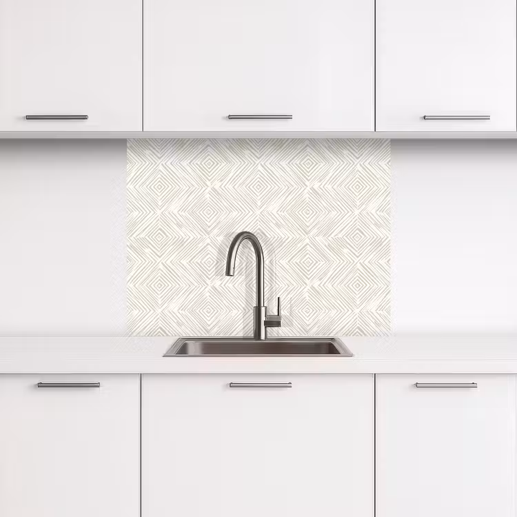 Crédence cuisine - Abstrait - Diamants - Beige — 3