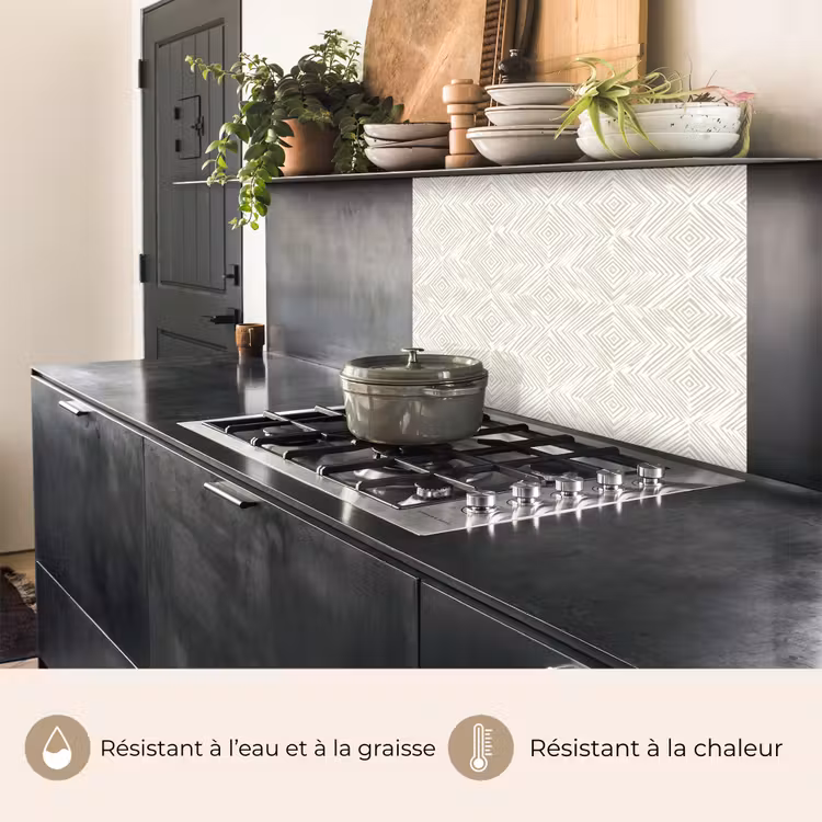 Crédence cuisine - Abstrait - Diamants - Beige — 4