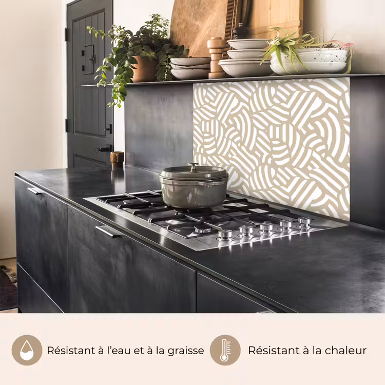 Crédence cuisine - Abstrait - Moderne - Beige — 4
