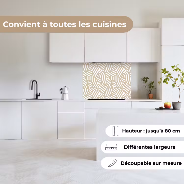 Crédence cuisine - Abstrait - Moderne - Beige — 6