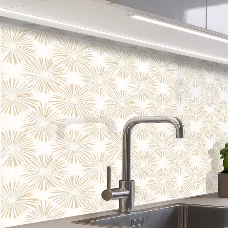 Crédence cuisine - Abstrait - Motif - Beige — 1