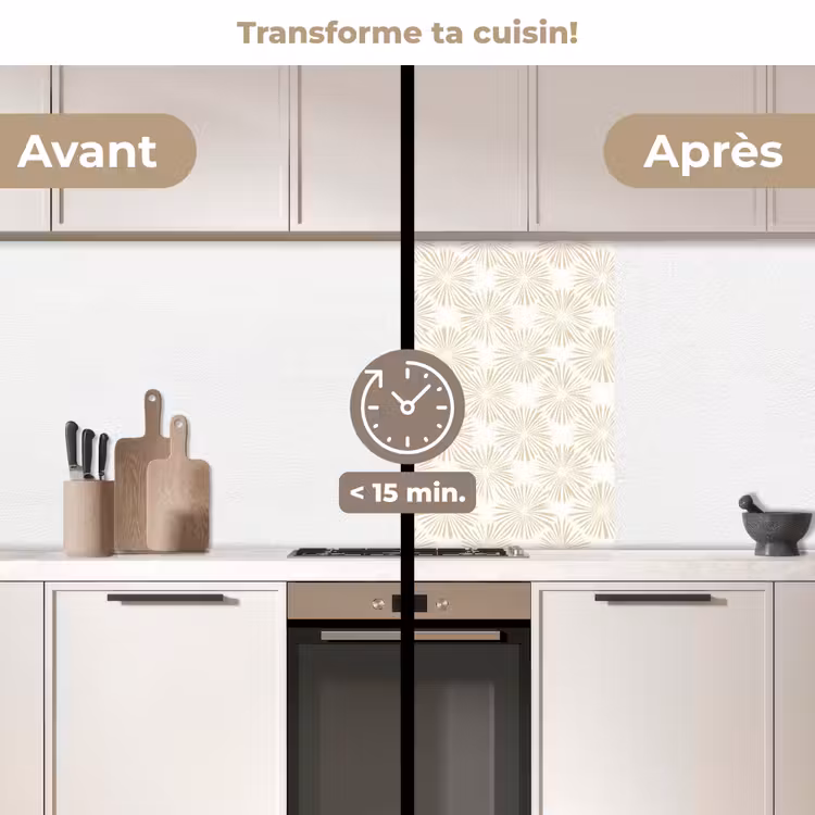 Crédence cuisine - Abstrait - Motif - Beige — 2