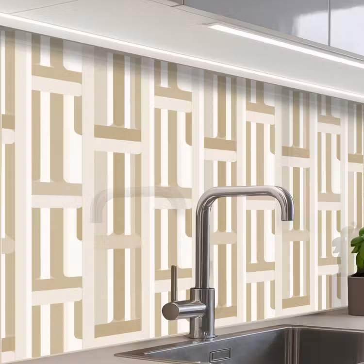 Crédence cuisine - Moderne - Géométrique - Beige — 1
