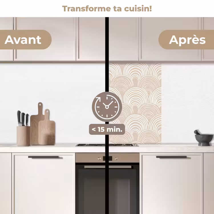 Crédence cuisine - Ondes - Texture - Beige — 2