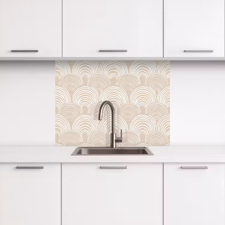Crédence cuisine - Ondes - Texture - Beige — 3