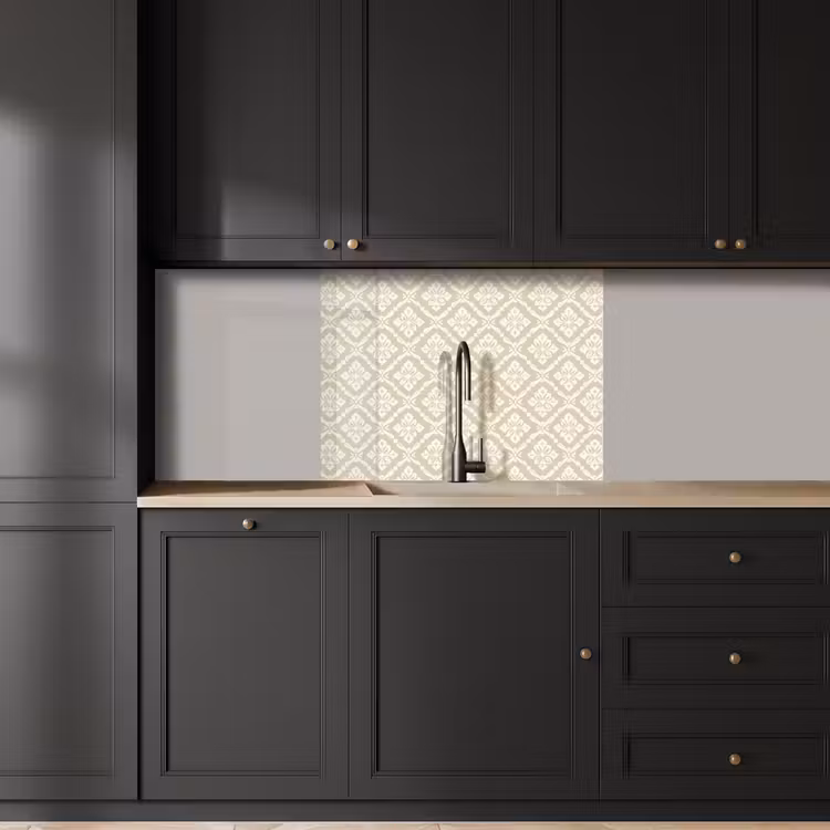 Crédence cuisine - Floral - Ornement - Beige — 5