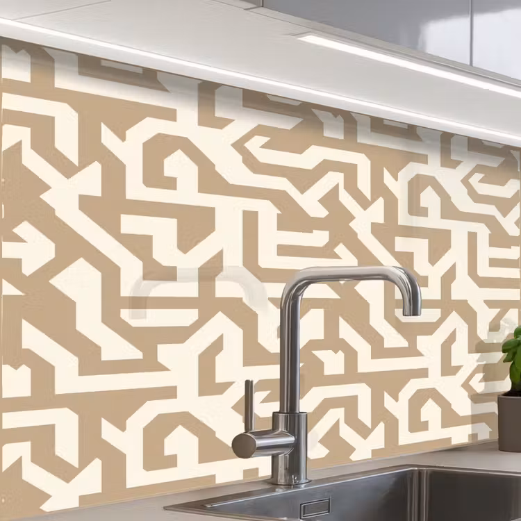 Crédence cuisine - Moderne - Abstrait - Beige — 1