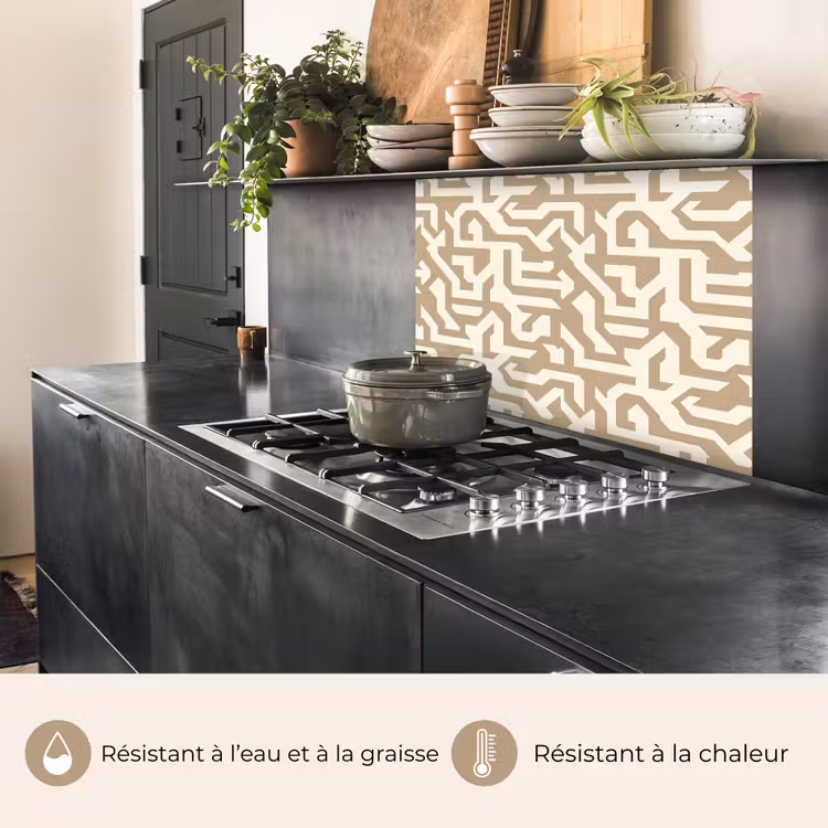 Crédence cuisine - Moderne - Abstrait - Beige — 4