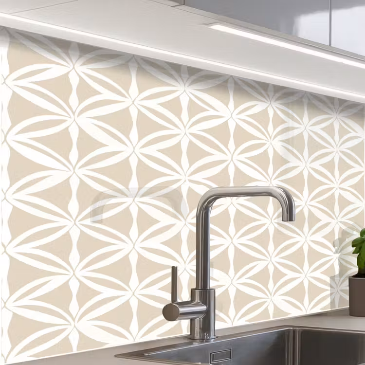 Crédence cuisine - Motif - Moderne - Beige — 1