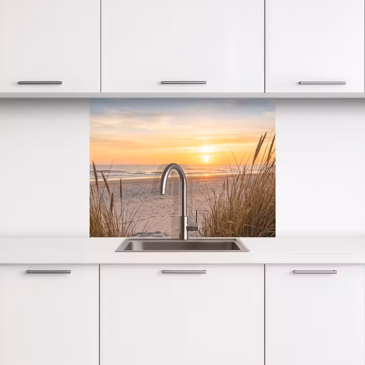 Crédence cuisine - Coucher de soleil - Dunes - Mer — 3