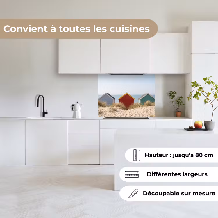 Crédence cuisine - Plage - Chalets - Coloré - Dunes — 6