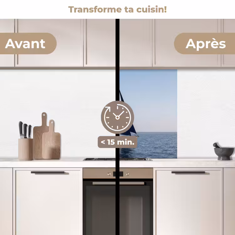 Crédence cuisine - Voilier - Mer - Bleu — 2