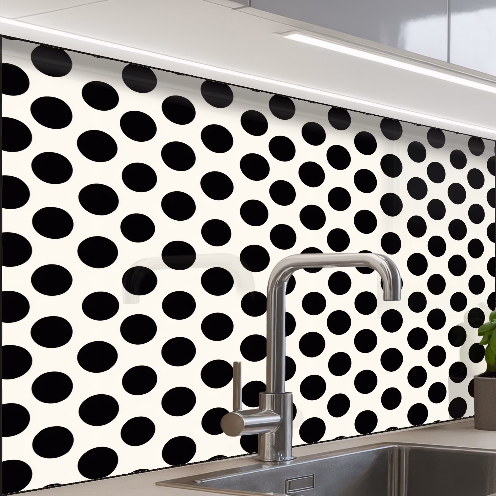 Crédence cuisine - Classique - Pois - Noir — 1