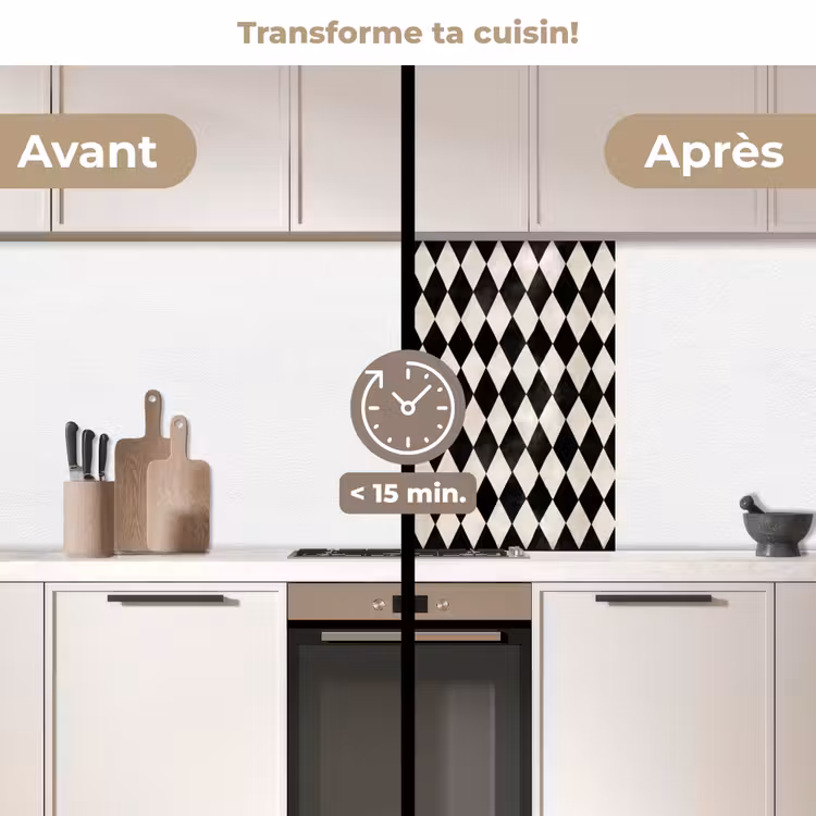 Crédence cuisine - Classique - Motif - Noir — 2