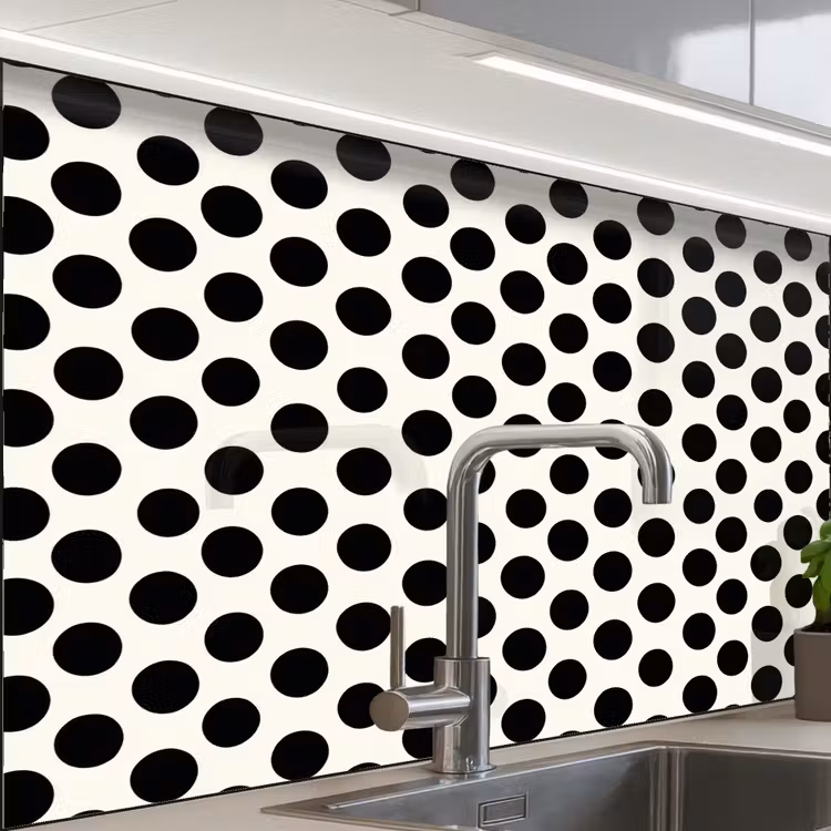 Crédence cuisine - Classique - Pois - Noir — 1