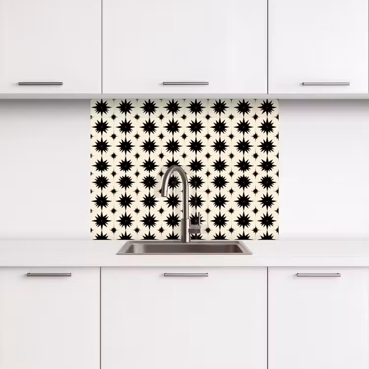 Crédence cuisine - Étoiles - Géométrique - Noir — 3