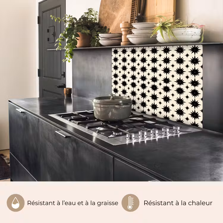 Crédence cuisine - Étoiles - Géométrique - Noir — 4