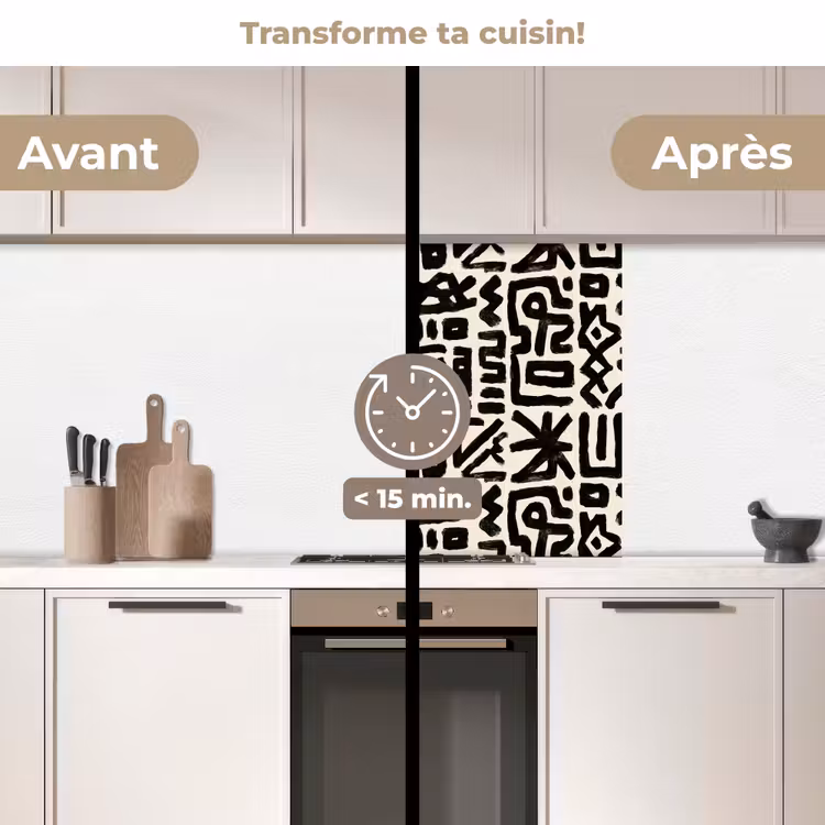 Crédence cuisine - Géométrique - Figures - Noir — 2