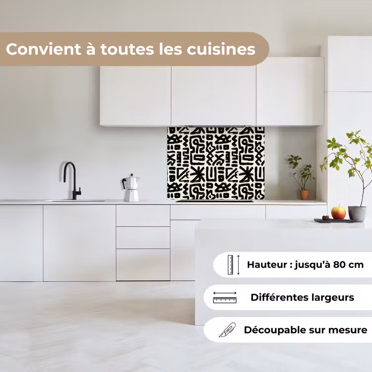 Crédence cuisine - Géométrique - Figures - Noir — 6