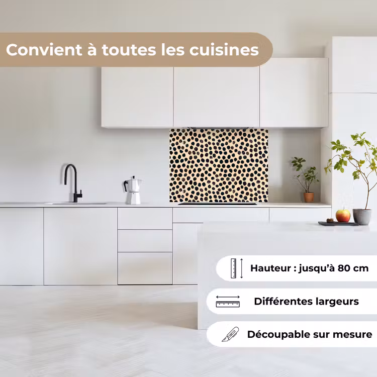 Crédence cuisine - Pois polka - Motif - Noir — 6