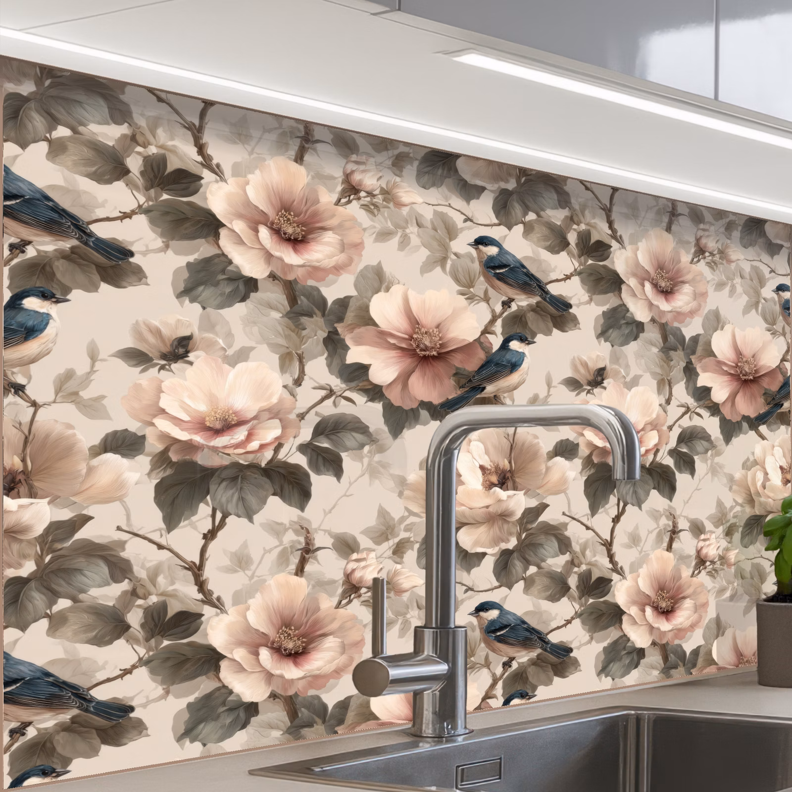 Crédence cuisine - Classique - Oiseaux - Coloré — 1