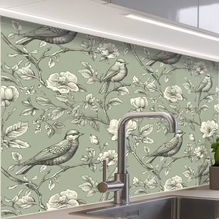 Crédence cuisine - Classique - Botanique - Vert — 1