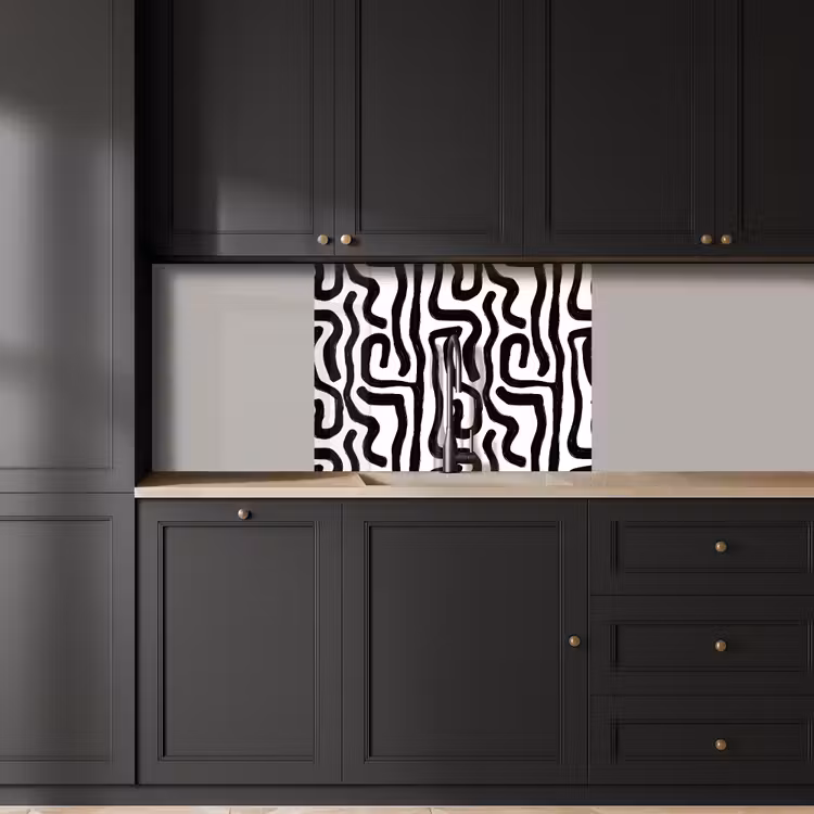 Crédence cuisine - Moderne - Lignes - Noir — 5
