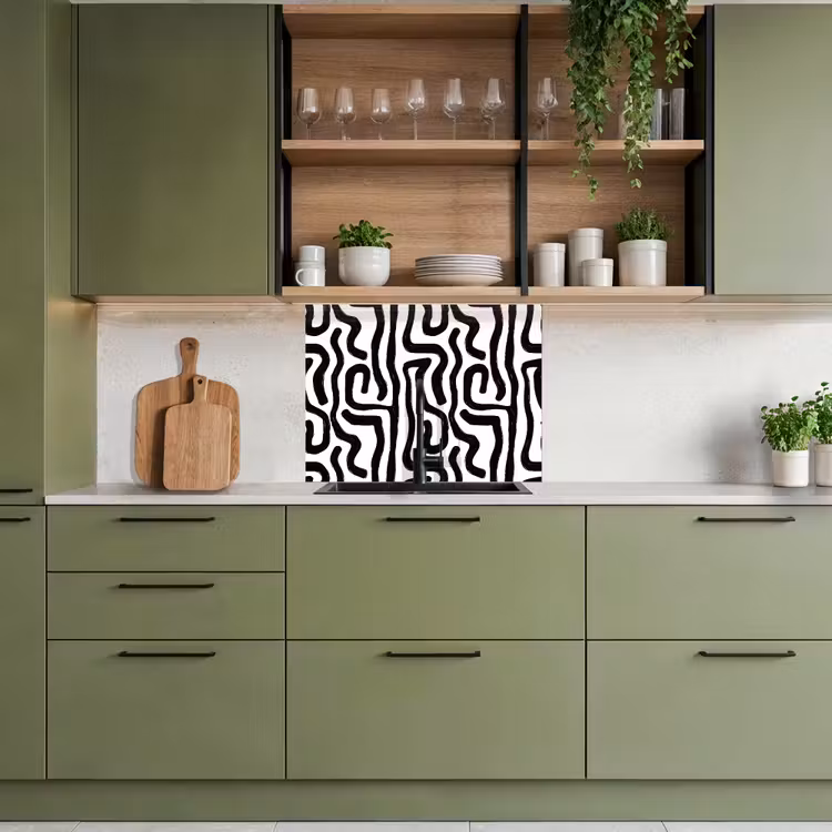 Crédence cuisine - Moderne - Lignes - Noir — 7