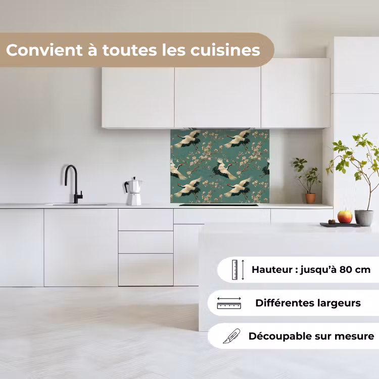 Crédence cuisine - Fleur de cerisier - Fleurs de maternité - Vert — 6