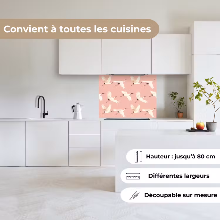 Crédence cuisine - Modern - Cranes - Pink — 6
