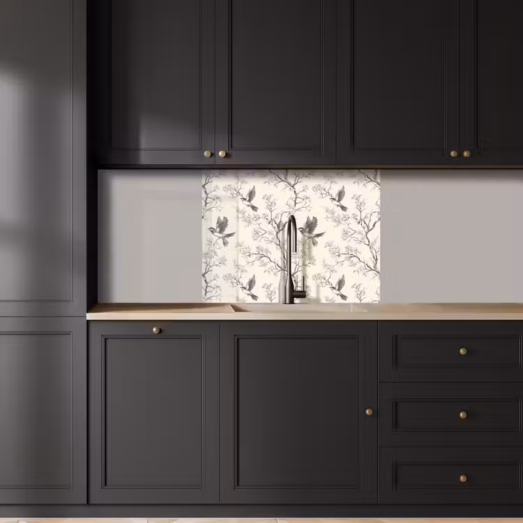 Crédence cuisine - Branches - Oiseaux - Beige — 5