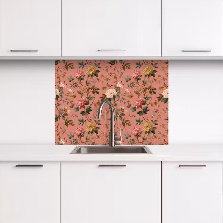 Crédence cuisine - Classique - Botanique - Rose — 3
