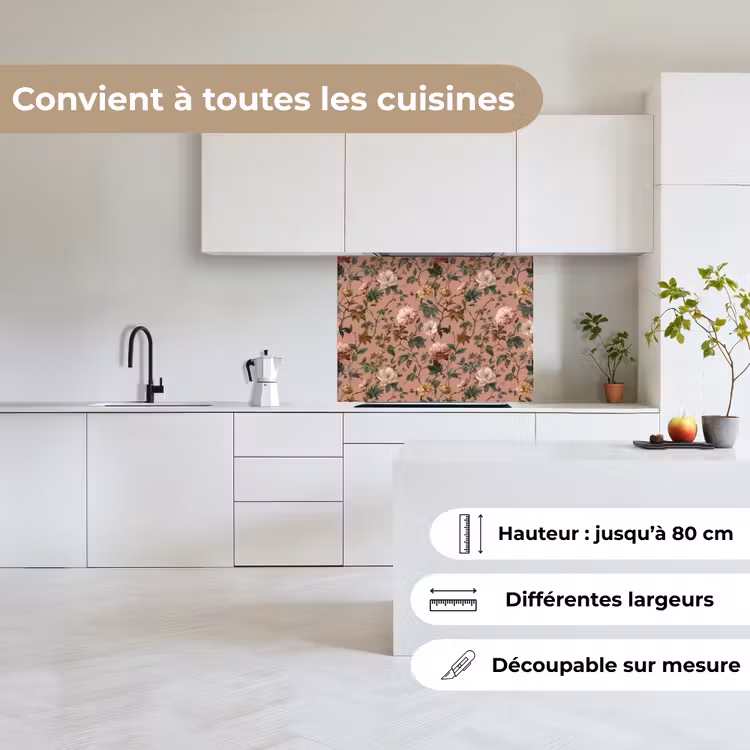 Crédence cuisine - Fleurs - Classique - Rose — 6