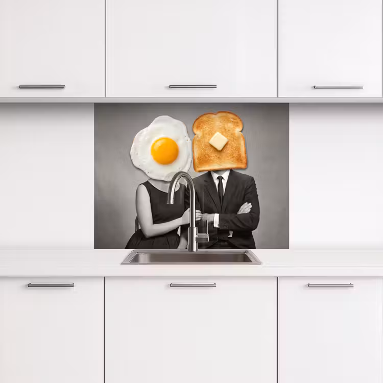 Crédence cuisine - Petit-déjeuner - Couple - Œuf - Pain — 3
