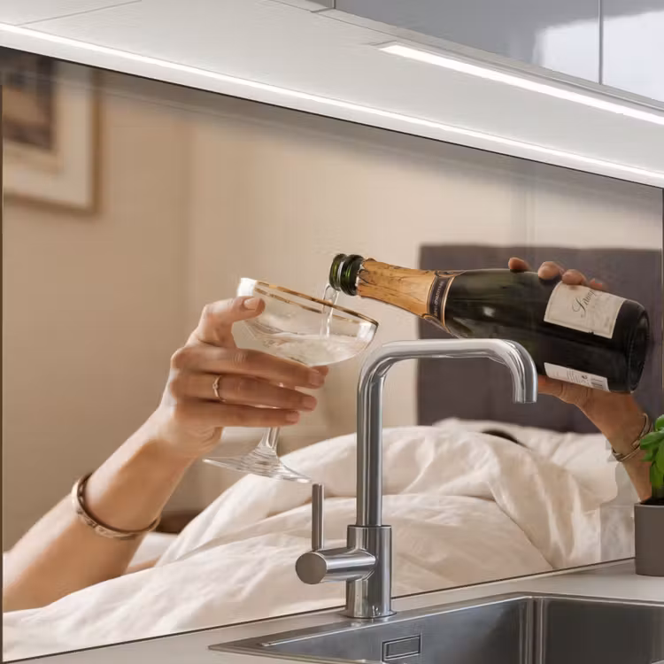 Crédence cuisine - Champagne - Lit - Bulles — 1