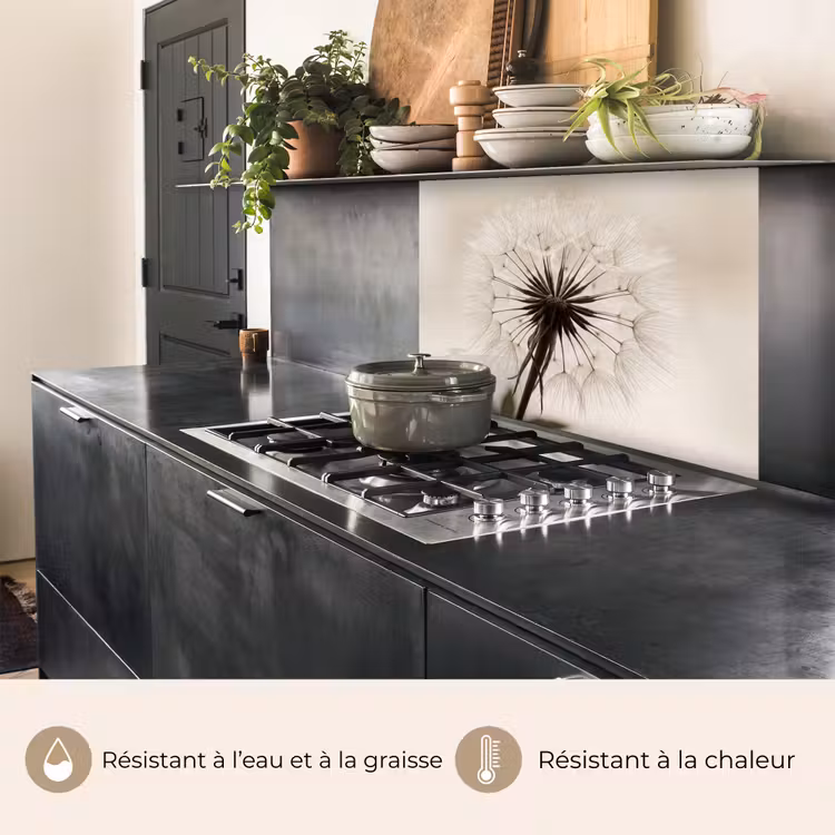 Crédence cuisine - Pissenlit - Minimaliste - Blanc — 4