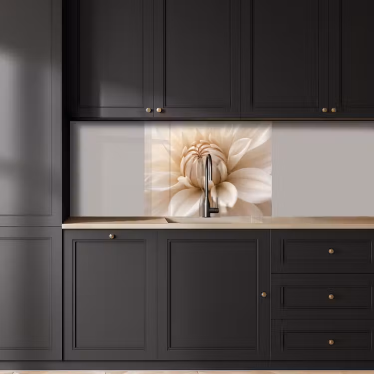 Crédence cuisine - Fleur - Dahlia - Blanc — 5