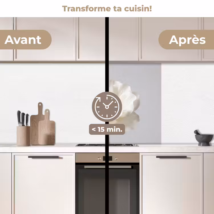 Crédence cuisine - Fleur - Minimaliste - Blanc — 2