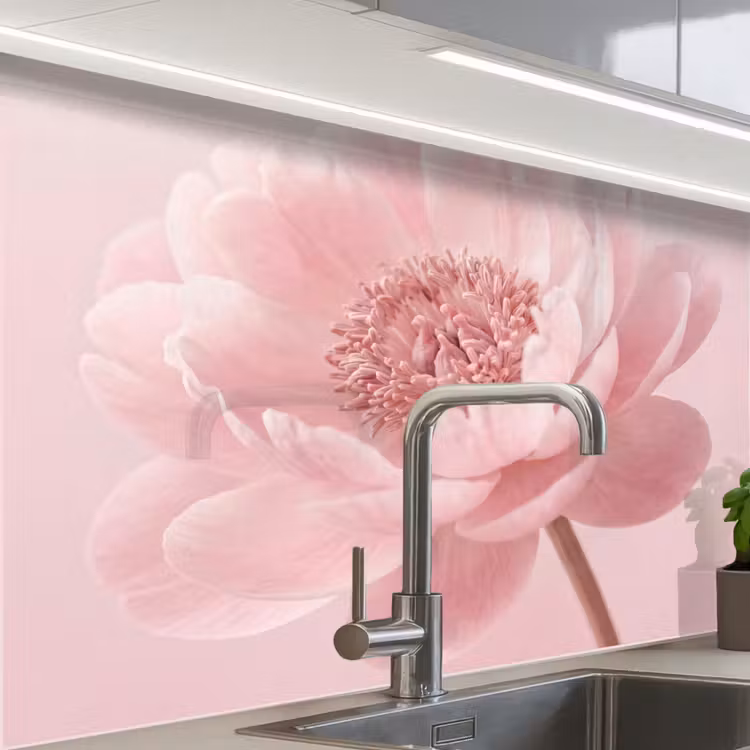 Crédence cuisine - Fleur - Pivoine - Rose — 1