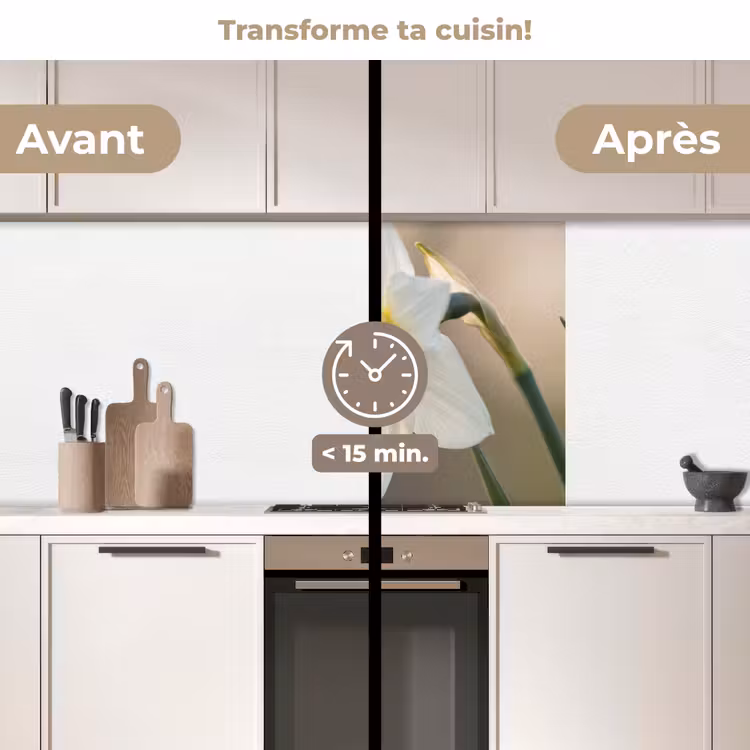 Crédence cuisine - Jonquille - Fleur - Minimaliste — 2