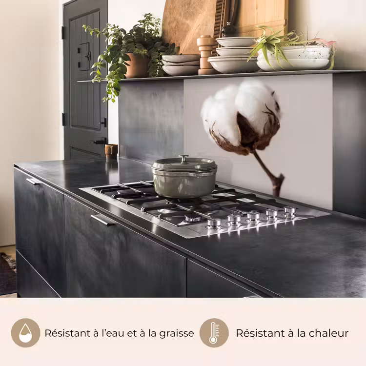 Crédence cuisine - Boules de coton - Minimaliste - Blanc — 4