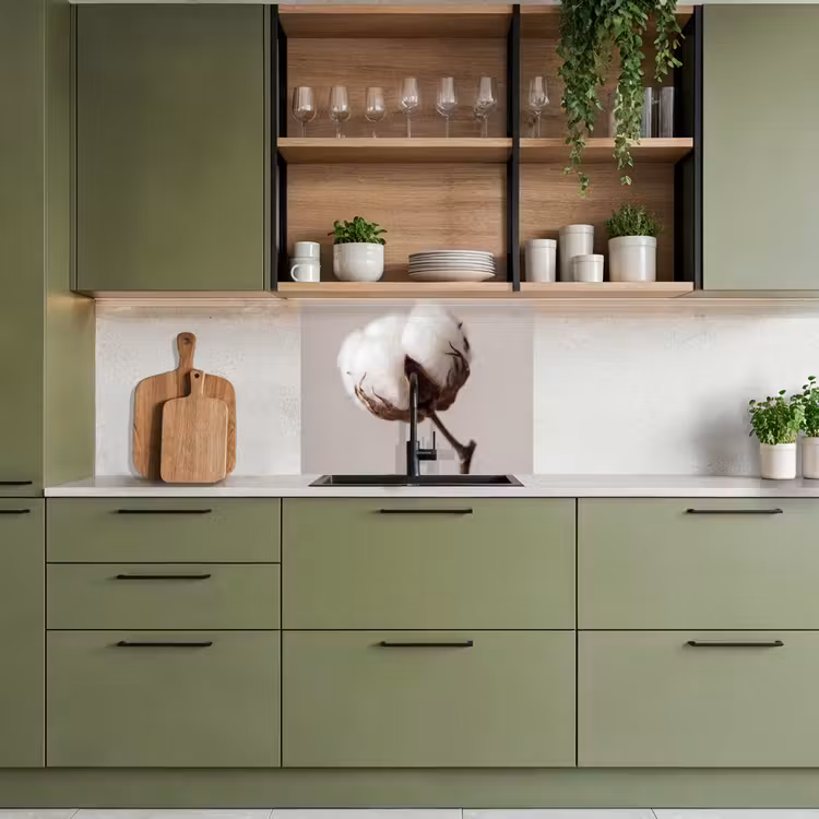 Crédence cuisine - Boules de coton - Minimaliste - Blanc — 7