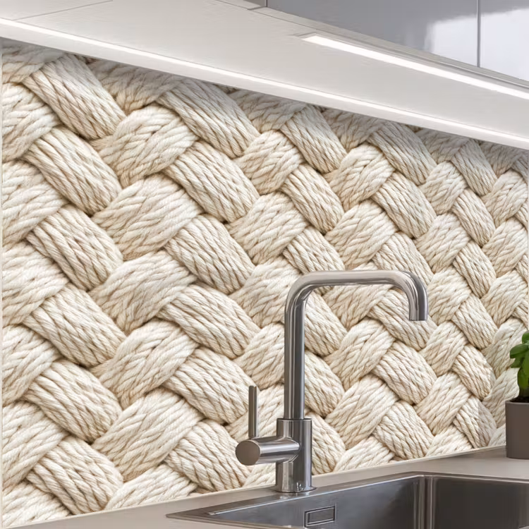 Crédence cuisine - Corde - Tricotée - Beige — 1
